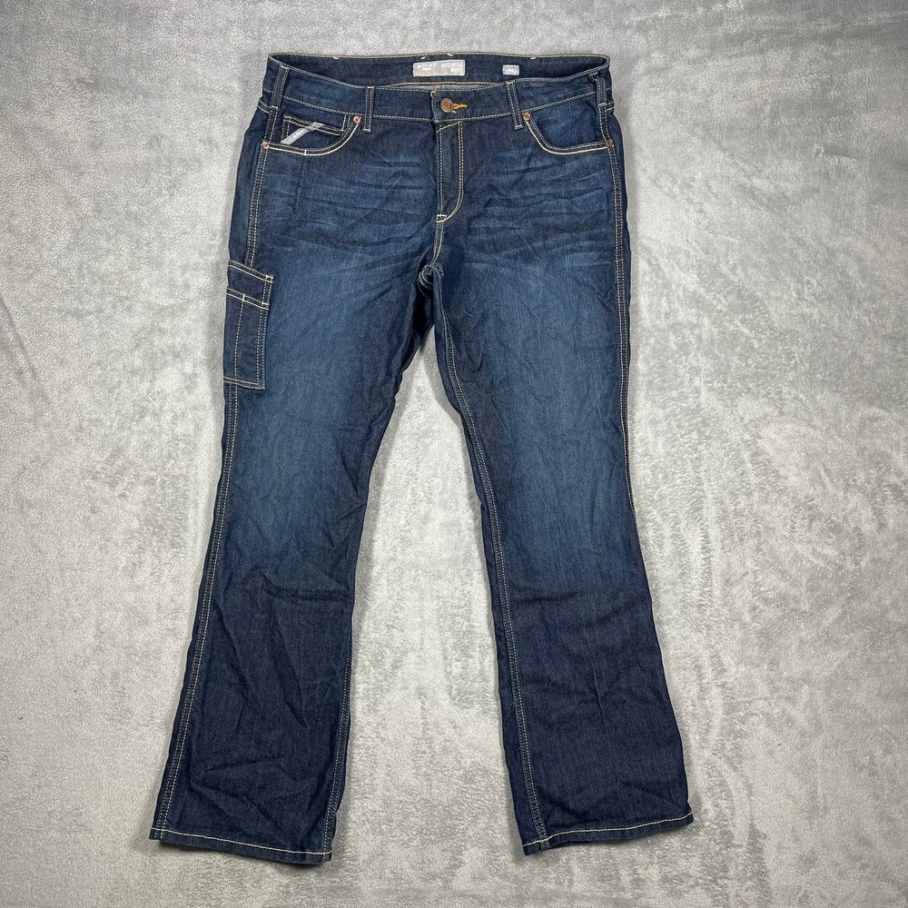 Ariat Rebar Riveter Jeans Mens 34L(37x33) Dark Blue Bootcut Utility Workwear